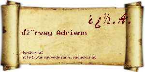 Árvay Adrienn névjegykártya