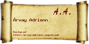 Árvay Adrienn névjegykártya