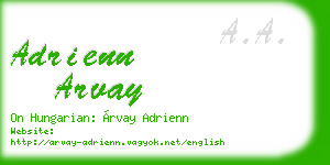 adrienn arvay business card